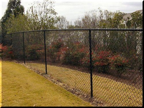 Black vinyl-coated chain link fence
