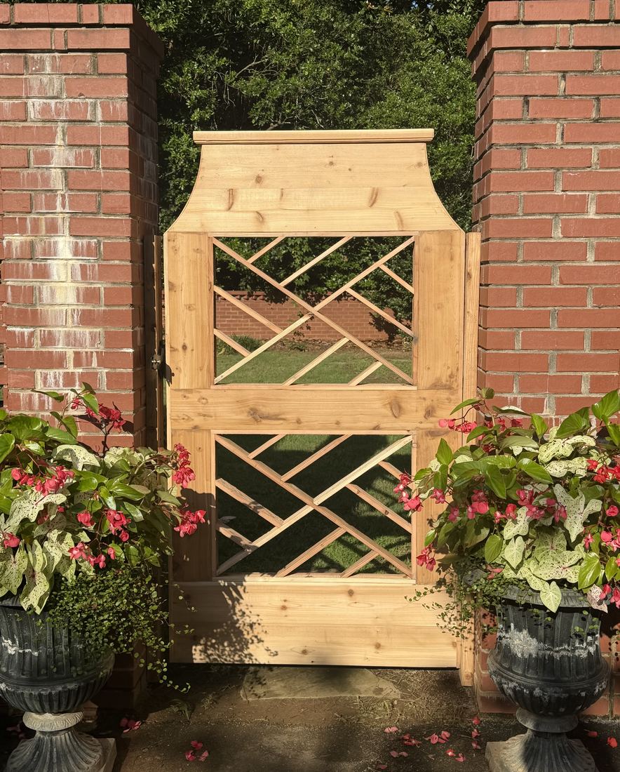 Custom-built wood walk gate
