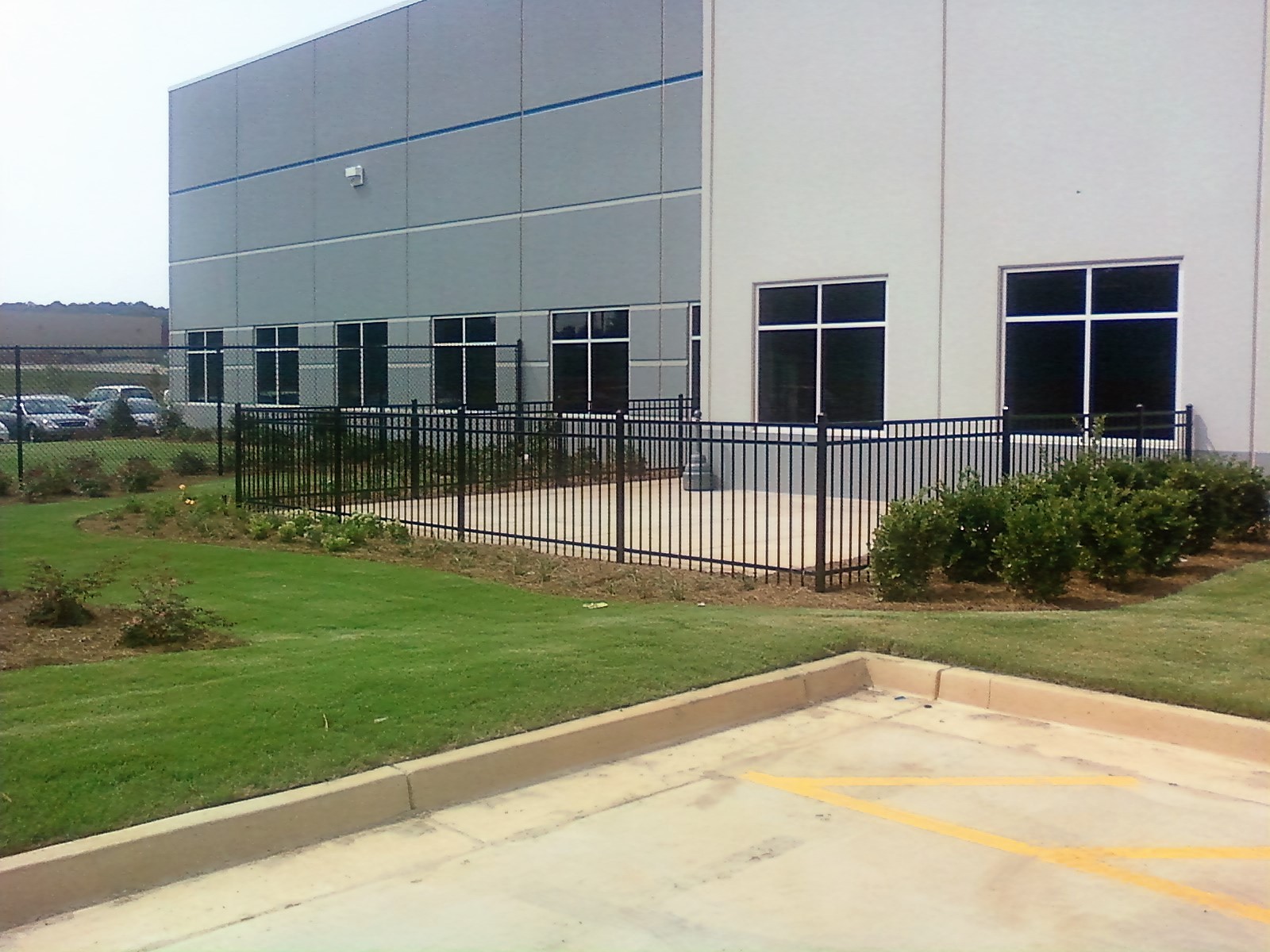 Commercial Metal Fence with Two Gates