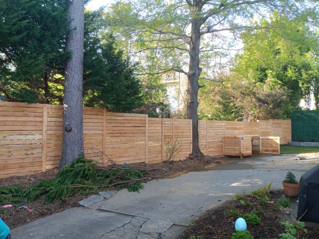 Horizontal Pine Captop Wood Privacy Fence