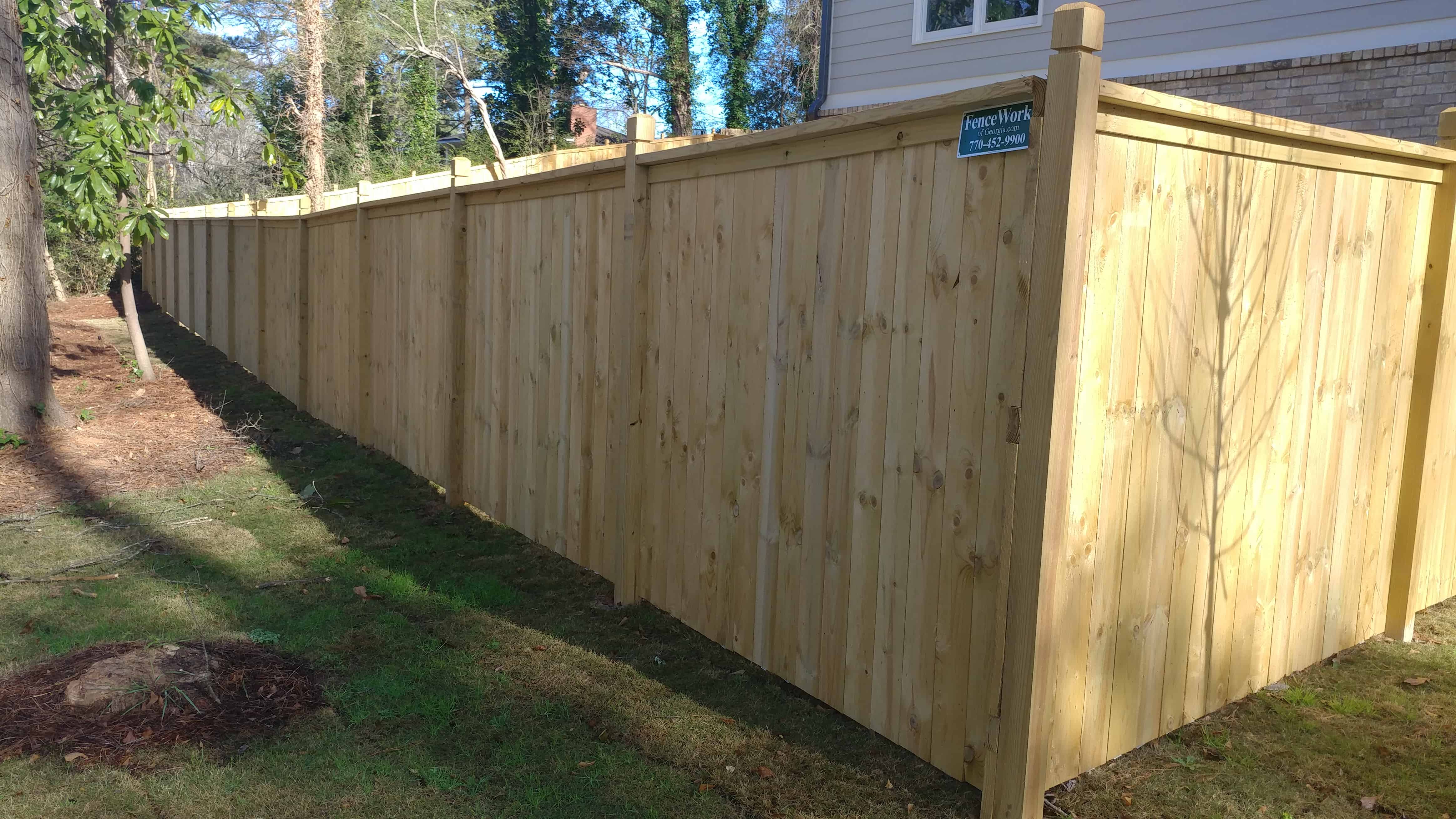 Pine Captop Wood Privacy Fence
