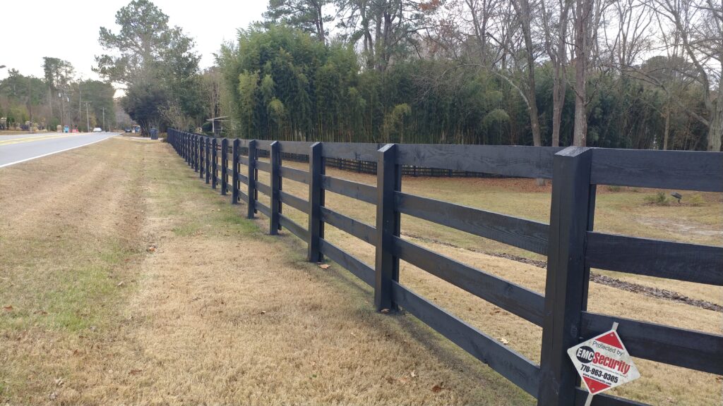 Black 4 Rail Ranch Rail Fence